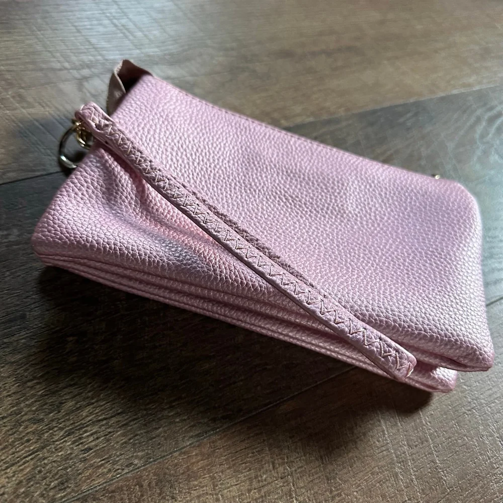 Women's JEN & CO. Pink Faux Leather Clutch Wristlet